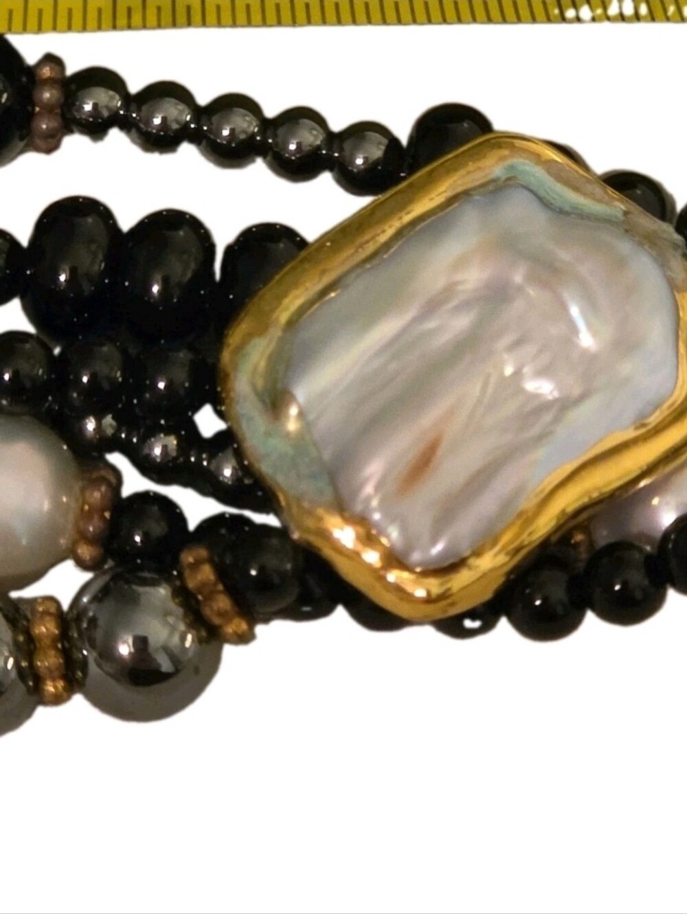 Irrum Merrill Freshwater Pearl Cluster Necklace Mother of Pearl Multi Strand - Picture 6 of 8